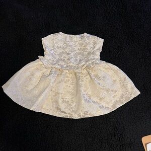 Carter's Cream and Gold Floral Kids Formal Dress